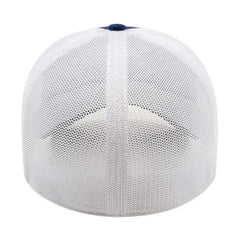 Cap America I7034 One Size Stretch Fit Mesh Back Cap - Heathered Blue White - Blue White / One Size Fits Most