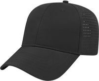 Cap America I7038 Perforated Polyester Cap - Black - Black / One Size Fits Most