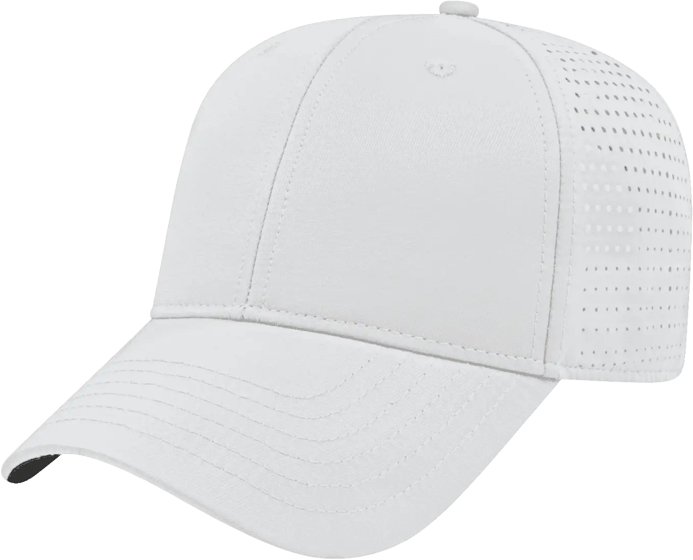 Cap America I7038 Perforated Polyester Cap - White - White / One Size Fits Most