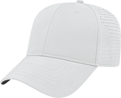 Cap America I7038 Perforated Polyester Cap - White - White / One Size Fits Most