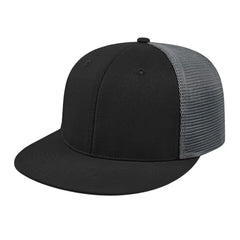 Cap America i8501 Flexfit Performance Trucker Mesh Back Cap - Black Graphite - Black Dark Gray / XS