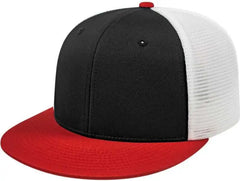 Cap America i8501 Flexfit Performance Trucker Mesh Back Cap - Black Red White