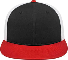 Cap America i8501 Flexfit Performance Trucker Mesh Back Cap - Black Red White
