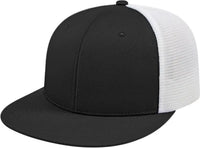 Cap America i8501 Flexfit Performance Trucker Mesh Back Cap - Black White - Black White / XS