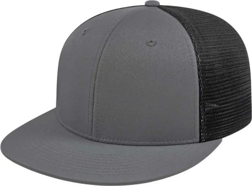Cap America i8501 Flexfit Performance Trucker Mesh Back Cap - Graphite Black - Dark Gray Black / XS