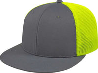 Cap America i8501 Flexfit Performance Trucker Mesh Back Cap - Graphite Neon Yellow - Dark Gray Yellow / XS