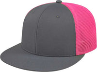 Cap America i8501 Flexfit Performance Trucker Mesh Back Cap - Graphite Pink - Dark Gray Pink / XS