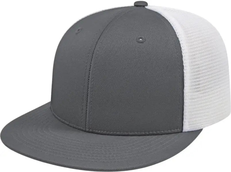 Cap America i8501 Flexfit Performance Trucker Mesh Back Cap - Graphite White - Dark Gray White / XS