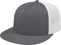 Cap America i8501 Flexfit Performance Trucker Mesh Back Cap - Graphite White - Dark Gray White / XS