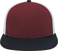Cap America i8501 Flexfit Performance Trucker Mesh Back Cap - Maroon Black White