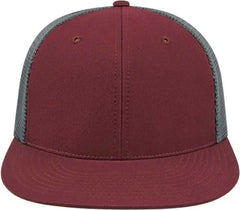 Cap America i8501 Flexfit Performance Trucker Mesh Back Cap - Maroon Graphite