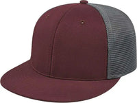 Cap America i8501 Flexfit Performance Trucker Mesh Back Cap - Maroon Graphite - Maroon Dark Gray / XS