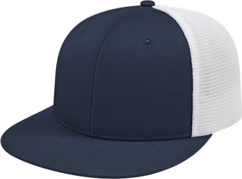 Cap America i8501 Flexfit Performance Trucker Mesh Back Cap - Navy White - Navy White / XS