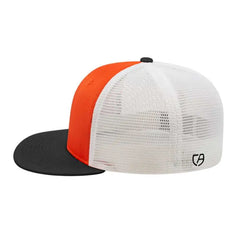 Cap America i8501 Flexfit Performance Trucker Mesh Back Cap - Orange Black White