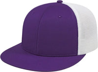 Cap America i8501 Flexfit Performance Trucker Mesh Back Cap - Purple White - Purple White / XS