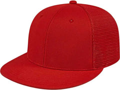 Cap America i8501 Flexfit Performance Trucker Mesh Back Cap - Red - Red / XS
