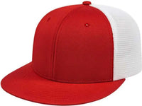 Cap America i8501 Flexfit Performance Trucker Mesh Back Cap - Red White - Red White / XS