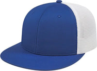 Cap America i8501 Flexfit Performance Trucker Mesh Back Cap - Royal White - Royal White / XS