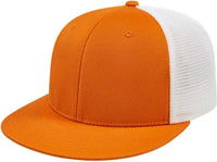Cap America i8501 Flexfit Performance Trucker Mesh Back Cap - Texas Orange White - Texas Orange White / XS