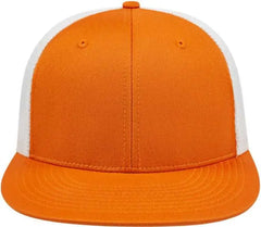 Cap America i8501 Flexfit Performance Trucker Mesh Back Cap - Texas Orange White