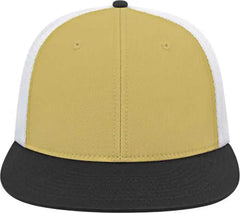 Cap America i8501 Flexfit Performance Trucker Mesh Back Cap - Vegas Gold Black White