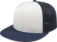 Cap America i8501 Flexfit Performance Trucker Mesh Back Cap - White Navy - White Navy / XS