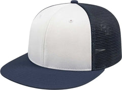 Cap America i8501 Flexfit Performance Trucker Mesh Back Cap - White Navy - White Navy / XS