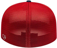 Cap America i8501 Flexfit Performance Trucker Mesh Back Cap - White Navy Red