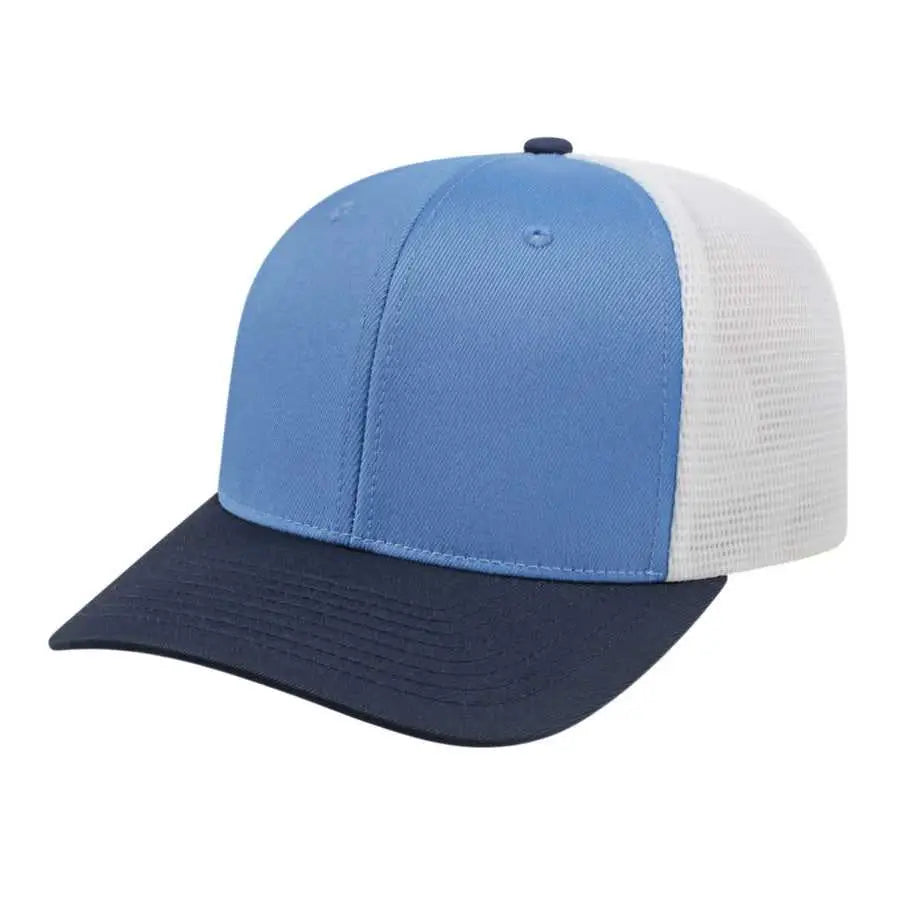 Cap America i8502 Flexfit 110 Trucker Mesh Back Cap - Columbia Navy White - Columbia Blue Navy / One Size Fits Most