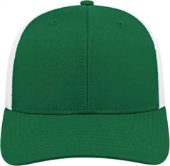 Cap America i8502 Flexfit 110 Trucker Mesh Back Cap - Dark Green White - Forest White / One Size Fits Most