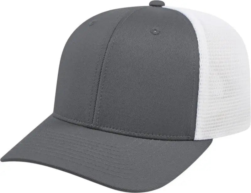 Cap America i8502 Flexfit 110 Trucker Mesh Back Cap - Graphite White - Graphite White / One Size Fits Most