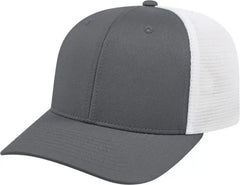 Cap America i8502 Flexfit 110 Trucker Mesh Back Cap - Graphite White - Graphite White / One Size Fits Most