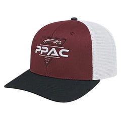 Cap America i8502 Flexfit 110 Trucker Mesh Back Cap - Maroon Black White - Maroon Black / One Size Fits Most