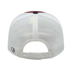 Cap America i8502 Flexfit 110 Trucker Mesh Back Cap - Maroon Black White - Maroon Black / One Size Fits Most
