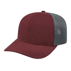 Cap America i8502 Flexfit 110 Trucker Mesh Back Cap - Maroon Graphite - Maroon Dark Gray / One Size Fits Most