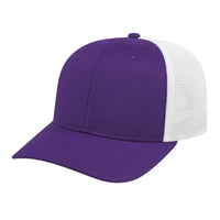 Cap America i8502 Flexfit 110 Trucker Mesh Back Cap - Purple White - Purple White / One Size Fits Most