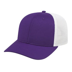 Cap America i8502 Flexfit 110 Trucker Mesh Back Cap - Purple White - Purple White / One Size Fits Most