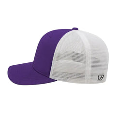 Cap America i8502 Flexfit 110 Trucker Mesh Back Cap - Purple White - Purple White / One Size Fits Most