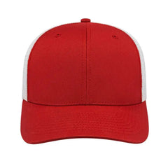 Cap America i8502 Flexfit 110 Trucker Mesh Back Cap - Red White - Red White / One Size Fits Most