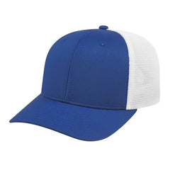Cap America i8502 Flexfit 110 Trucker Mesh Back Cap - Royal White - Royal White / One Size Fits Most