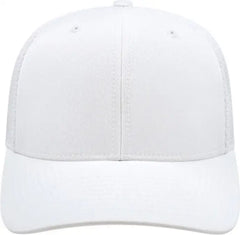 Cap America i8502 Flexfit 110 Trucker Mesh Back Cap - White - White / One Size Fits Most