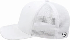 Cap America i8502 Flexfit 110 Trucker Mesh Back Cap - White - White / One Size Fits Most