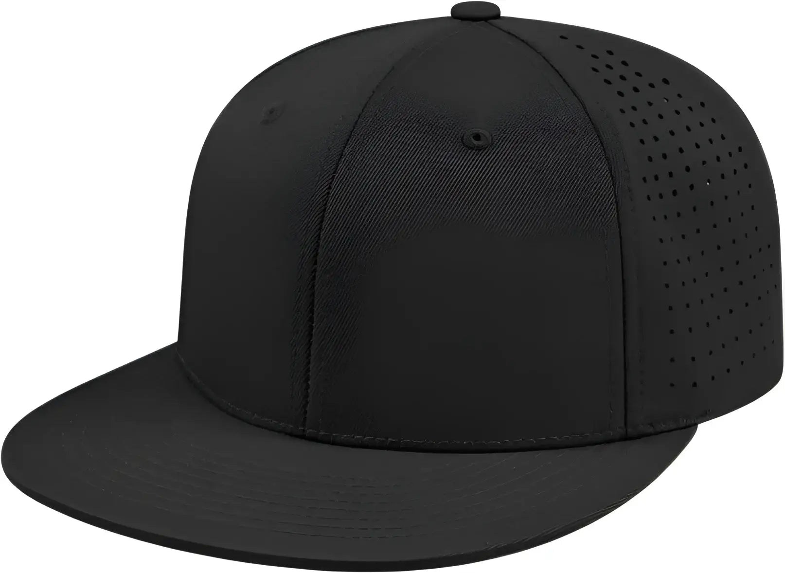 Cap America i8503 Flexfit Perforated Performance Cap - Black - Black / XS