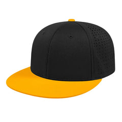Cap America i8503 Flexfit Perforated Performance Cap - Black Athletic Gold - Black Gold / XS