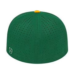 Cap America i8503 Flexfit Perforated Performance Cap - Dark Green Athletic Gold