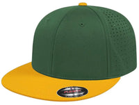 Cap America i8503 Flexfit Perforated Performance Cap - Dark Green Athletic Gold