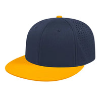 Cap America i8503 Flexfit Perforated Performance Cap - Navy Athletic Gold - Navy Gold / XS