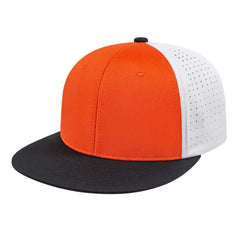 Cap America i8503 Flexfit Perforated Performance Cap - Orange Black White - Orange Black White / XS