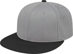 Cap America i8503 Flexfit Perforated Performance Cap - Silver Black - Light Gray Black / XS