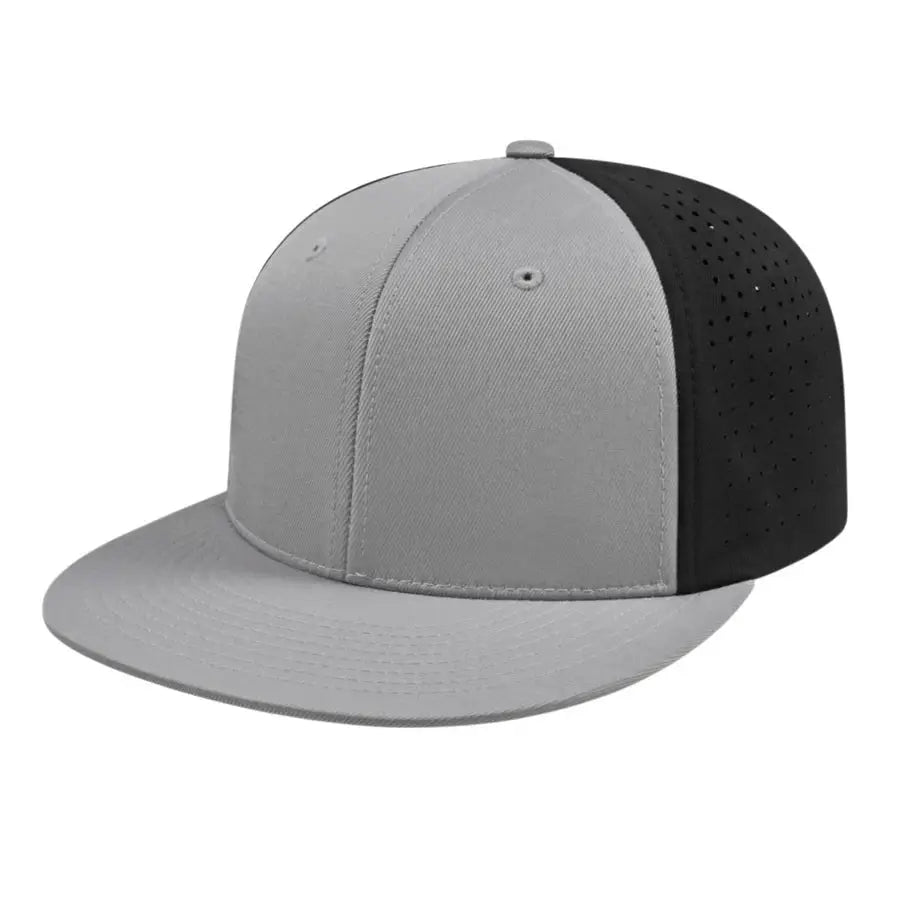 Cap America i8503 Flexfit Perforated Performance Cap - Silver Silver Black - Light Gray Black / XS